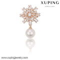 00023-xuping broches en or de mode, broche en gros unique broche perle